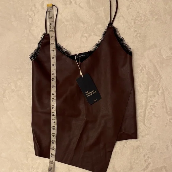 Zara Chocolate Camisole with Fringe Trim - Picture 7 of 9